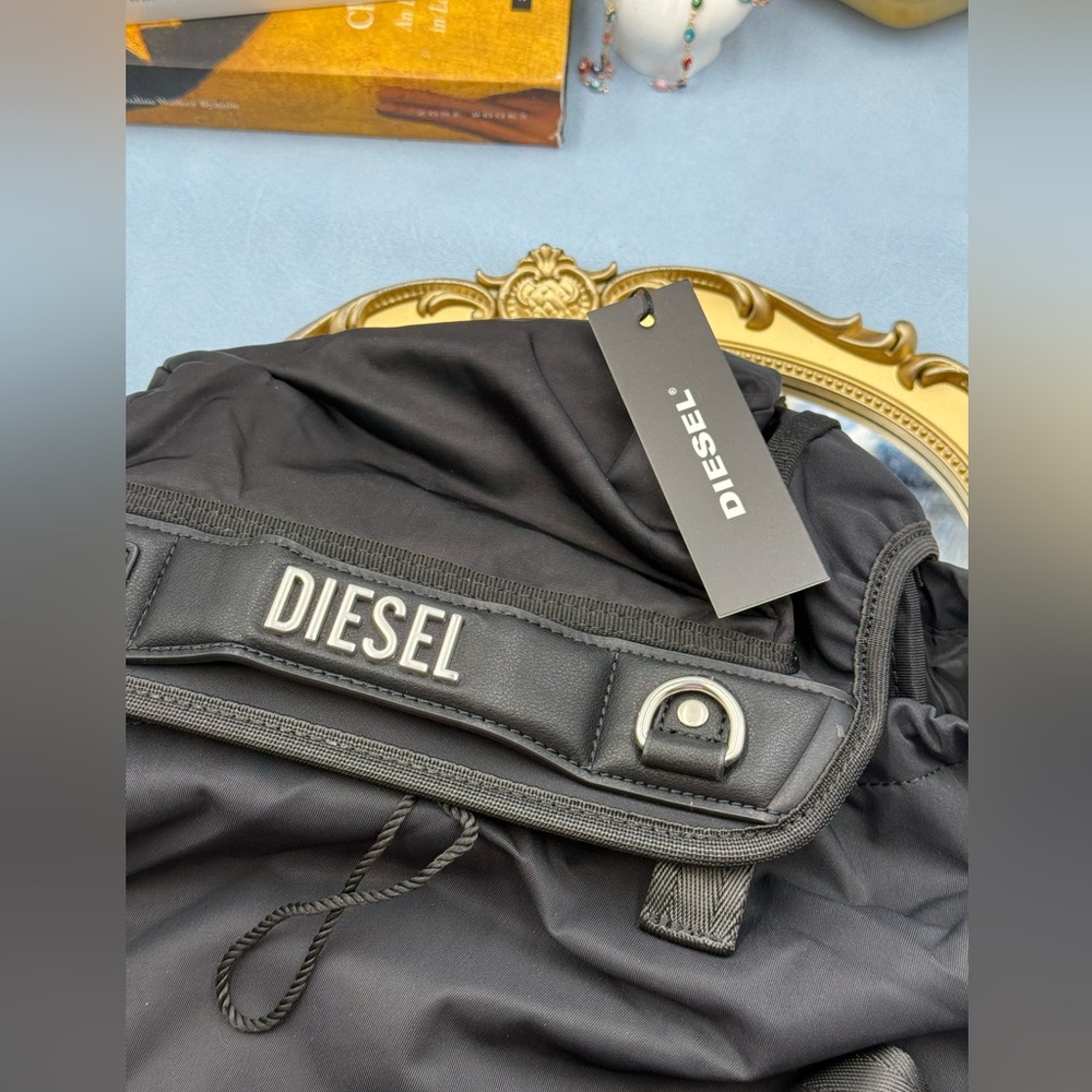 🆕 DIESEL 🧿 NWT Logos L-Large Backpack, Black Recycled Nylon - Picture 15 of 15